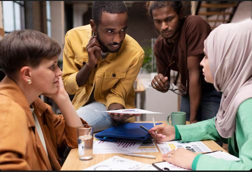 Teachers collaborating